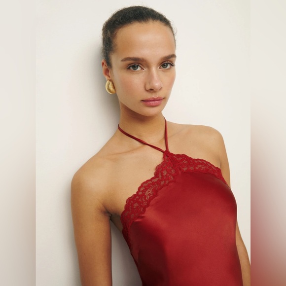Reformation Aara XL Red Silk Slip Dress - Picture 3 of 6